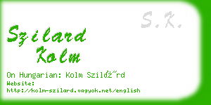 szilard kolm business card